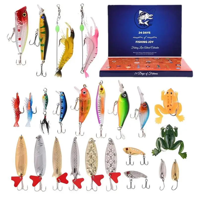 2023 Fishing Tackle Advent Calendar 24 Day Christmas Advent Calendar Fishing Tackle Box Creative Christmas Gifts Countdown