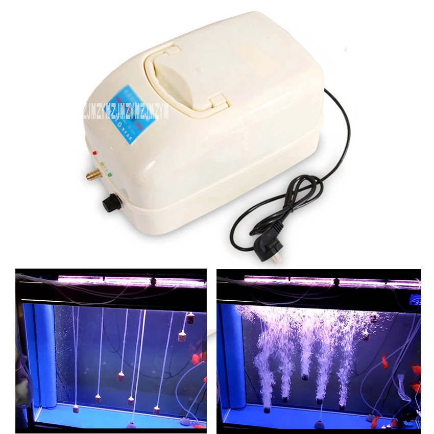 F-8900 120W 100L/Min Ac/Dc Acquario Pompa Di Aria Pompa Ossigeno Serbatoio Di Pesce Portatile Ultra Silenzioso Mini Compressore D'Aria Con 24M Tubo De