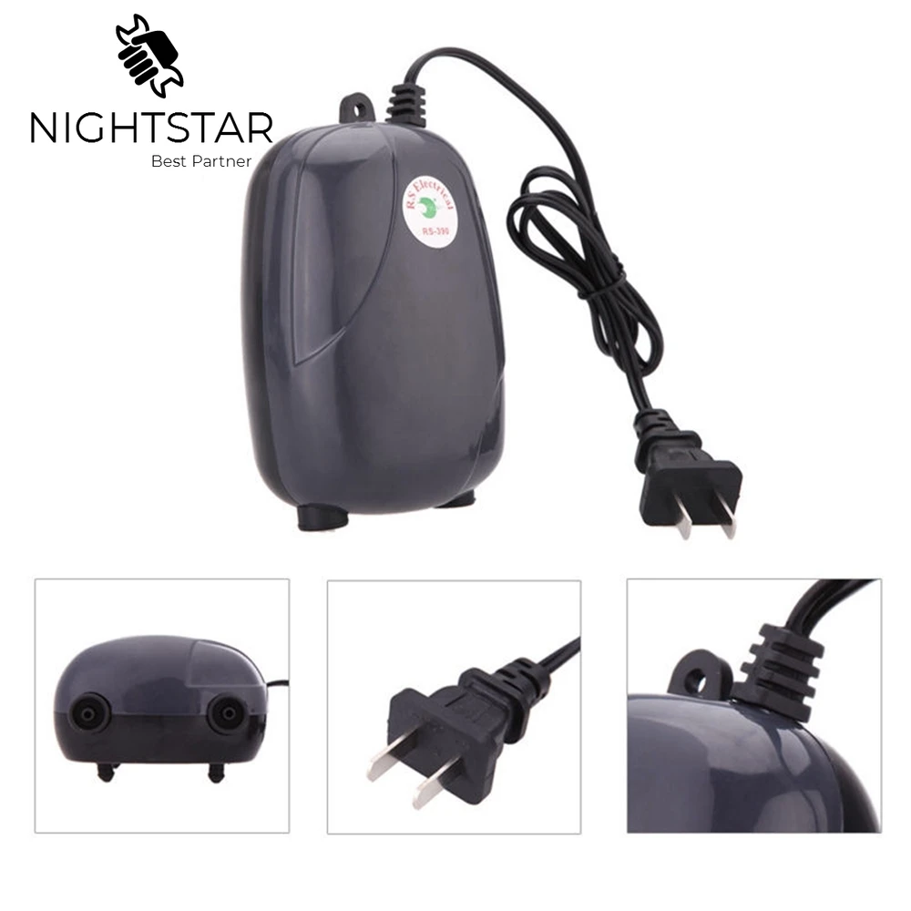 Acquario Pompa Aria Acquario Mini Compressore Singola Doppia Uscita Pompe Ossigeno Acquari Accessori Acquatici 220V 5W