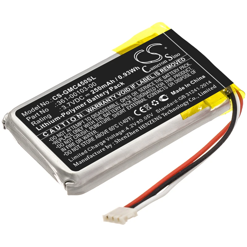 250Mah Garmin 361-00103-00 Batteria Per Dash Cam 45 Dashcam 45