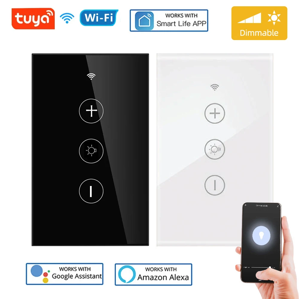 Tuya Us Smart Life Led Dimmer Switch Wifi Remote Home Lights Dimming Touch Switch Controllo Vocale Alexa Google Home Smart Home