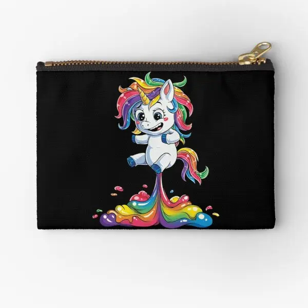 Unicorn Scoreggia T Shirt Squad Girls Kids Ra Zipper Pouches Packaging Underwear Pure Cosmetic Mutandine Key Storage Small Money