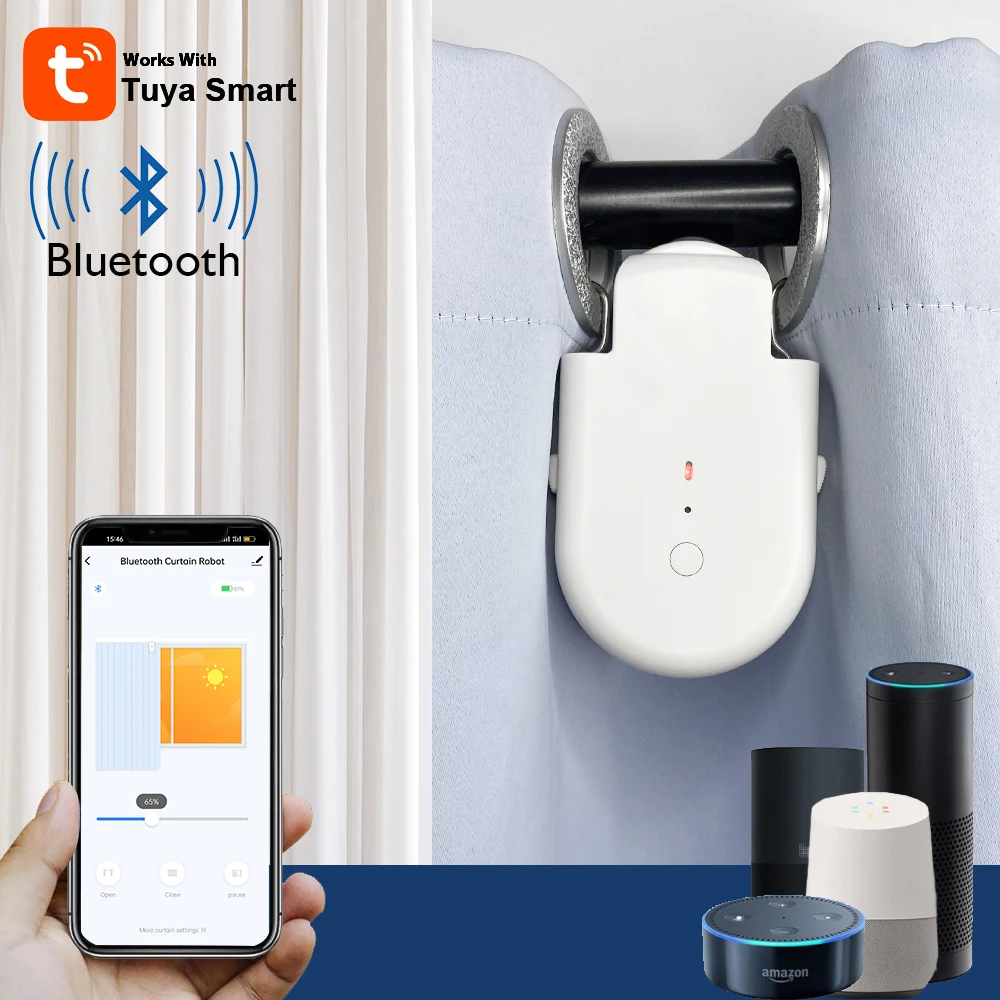 Tuya Bluetooth Smart Curtain Opener Robot Intelligente Automatico Tende Motorizzate Sistema Motore Controllo Vocale Alexa Google Home
