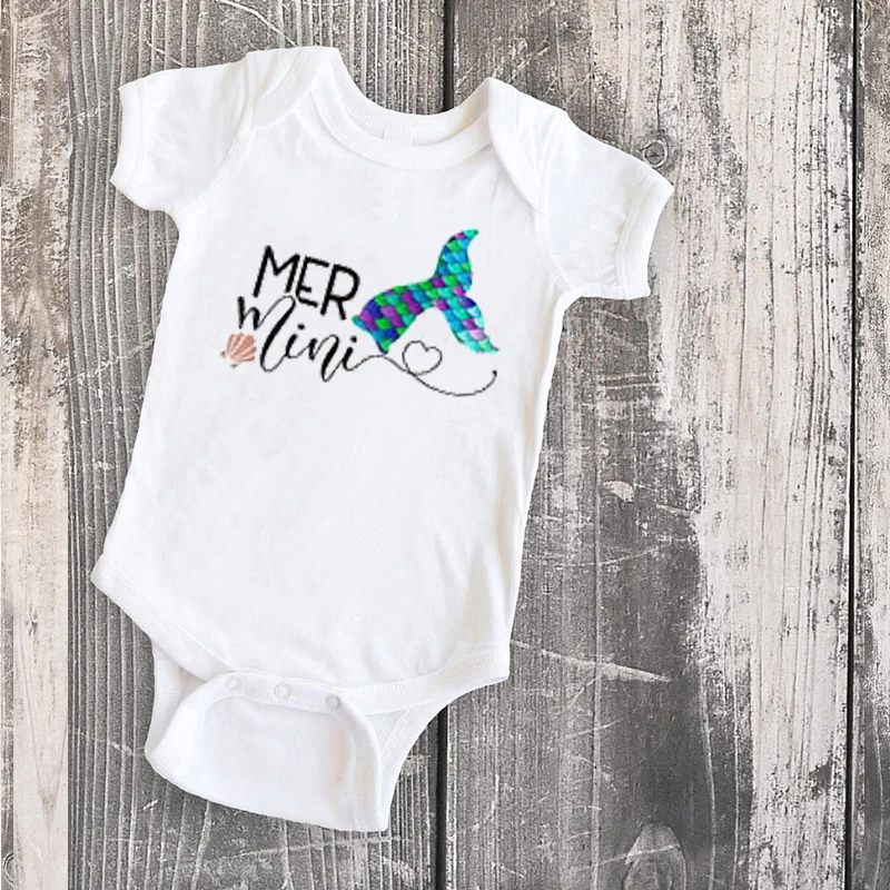 Mommy And Me Outfit Set Di Sirene Look Per La Famiglia Abiti Per Bambina Stampa Fashion Mama Mer Mini Shirt Set Mamma Figlia M
