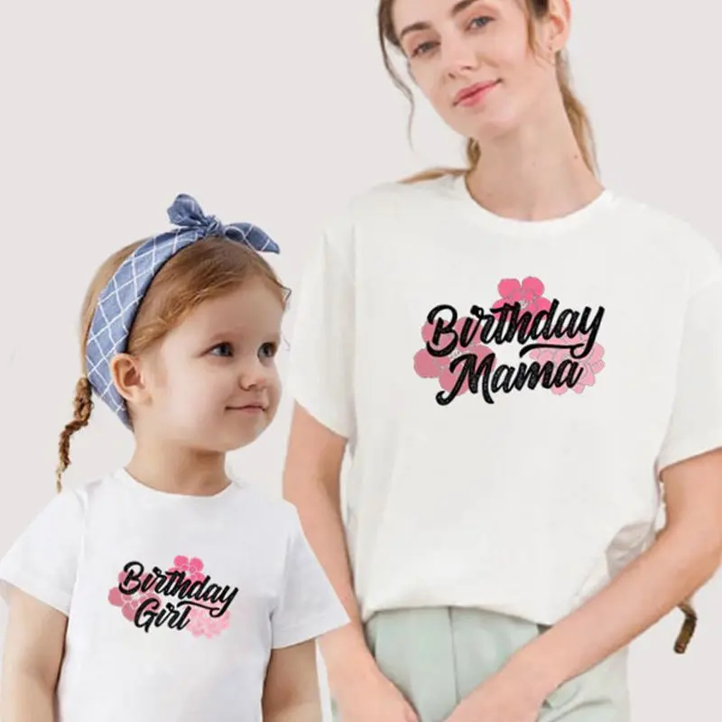 Brithday Mama Girl Mini Famiglia Abbinamenti Completi T-Shirt Donna Besties Madre Figlia Me Top Mamma Vestiti Per Bambini Tee