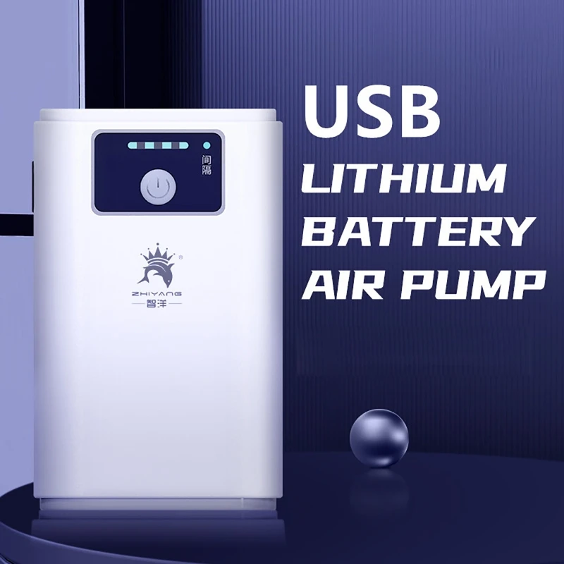 Aquarium Rechargeable Silent Oxygen Pump Turtle Tank Built-In Usb Charging Port Portable Fish Tank Air Pump Pet Supplie