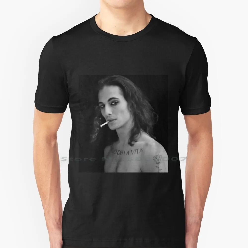 Damiano David Maneskin T Shirt 100% Cotone Italia Damiano David M?