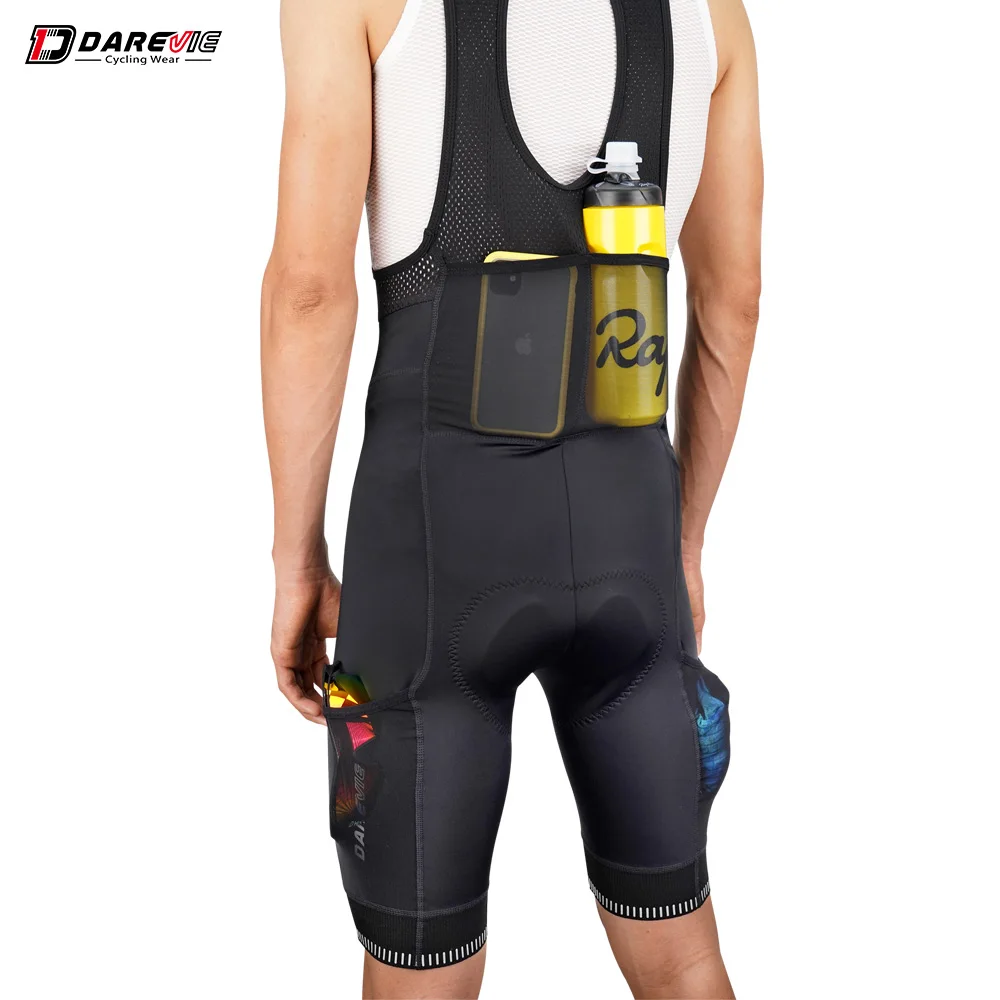 Darevie Pantaloncini Con Bretelle Da Ciclismo Da Uomo Con 4 Tasche Pantaloncini Da Ciclismo Con Imbottitura Sottile 3D 5 Cm Fascia Per Le Gambe Pro Te