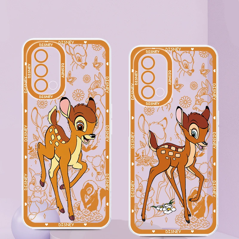 Thumper Disney Cartoon Bambi Angel Eyes Per Oppo A98 A78 A94 A76 A74 A73 A54 A53 2020 Reno 8 7 6 5 5G Custodia Trasparente Per Telefono