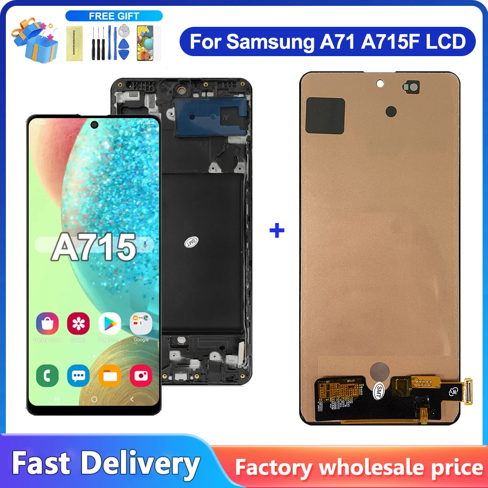 Per Samsung A71 A715 Display Lcd Touch Screen Digitizer Assembly Sostituzione Per Samsung A71 Display A715 A715F A715Fd
