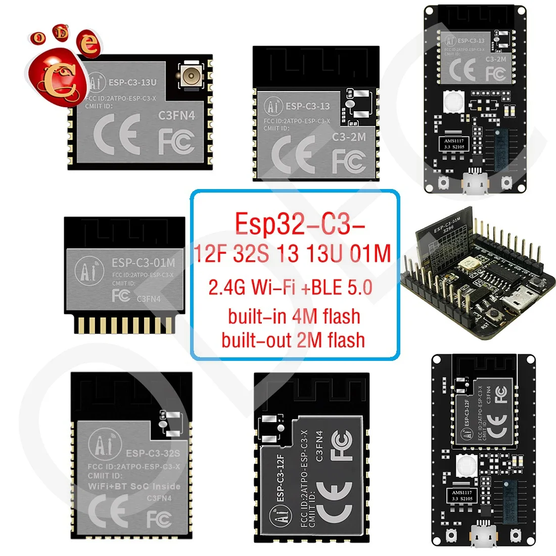 Esp32 C3 Esp-C3 Espc3 Esp 12F 13 13U 01M Wifi A Basso Costo + Bluetooth 5.0 Serie Modulo Scheda Di Sviluppo Esp-C3-01M