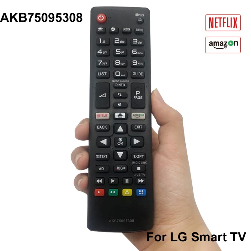 Telecomando Tv Universale Akb75095308 Per Lg Smart Tv Netflix 43 Uj6309 49 Uj6309 60 Uj6309 65 Uj6309 43 Lj614V 43 Uj6307 55 Uj6307 6