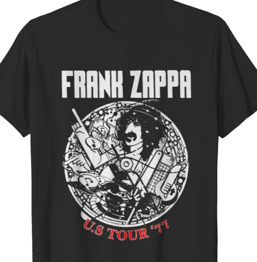 T-Shirt Vintage Frank Zappa '77 Tour, Frank Zappa Merch Gift Maniche Lunghe O Corte