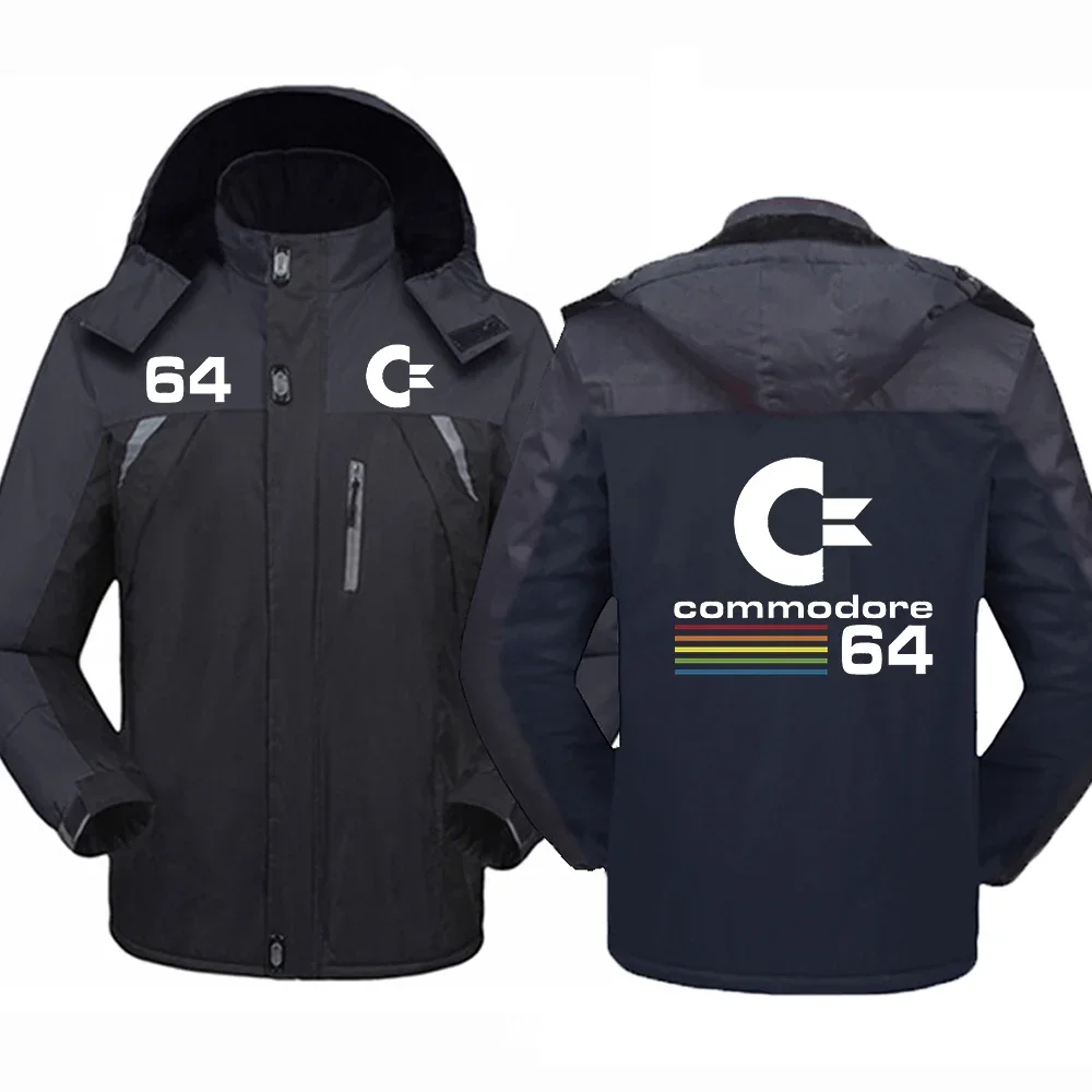 Commodore 64 Nuovi Cappotti A Vento Addensati Stampati Autunnali E Avvolgenti Da Uomo Tengono Al Caldo L'Abbigliamento Confortevole All'Aperto Di Alta