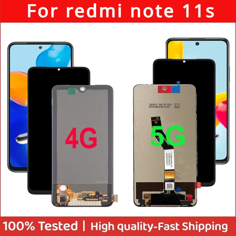 Ips 6.6 "Per Xiaomi Redmi Note 11S 22031116Bg 2201117Sg 2201117Si 2201117Sy Display Lcd Touch Screen Digitizer Assembly