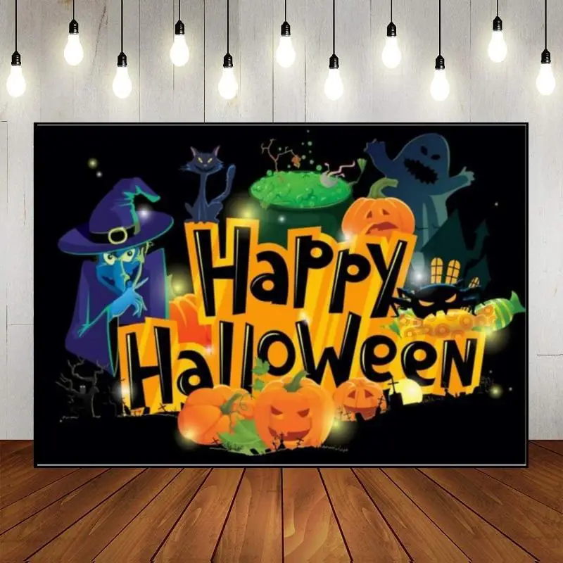 Halloween Bloodstain Custom Birthday Background Background Old Castle Baby Shower Clown Photography Fondali Bat Lantern Photo
