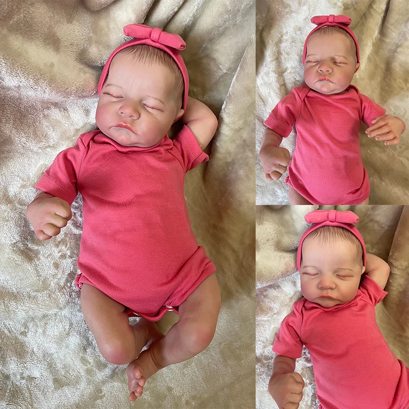 49Cm Levi Bebe Doll Reborn Sleeping Baby Popolare Realistico Morbido Corpo Dipinto A Mano Capelli Cuddly Baby Doll Bonecas Bebe Real Shots