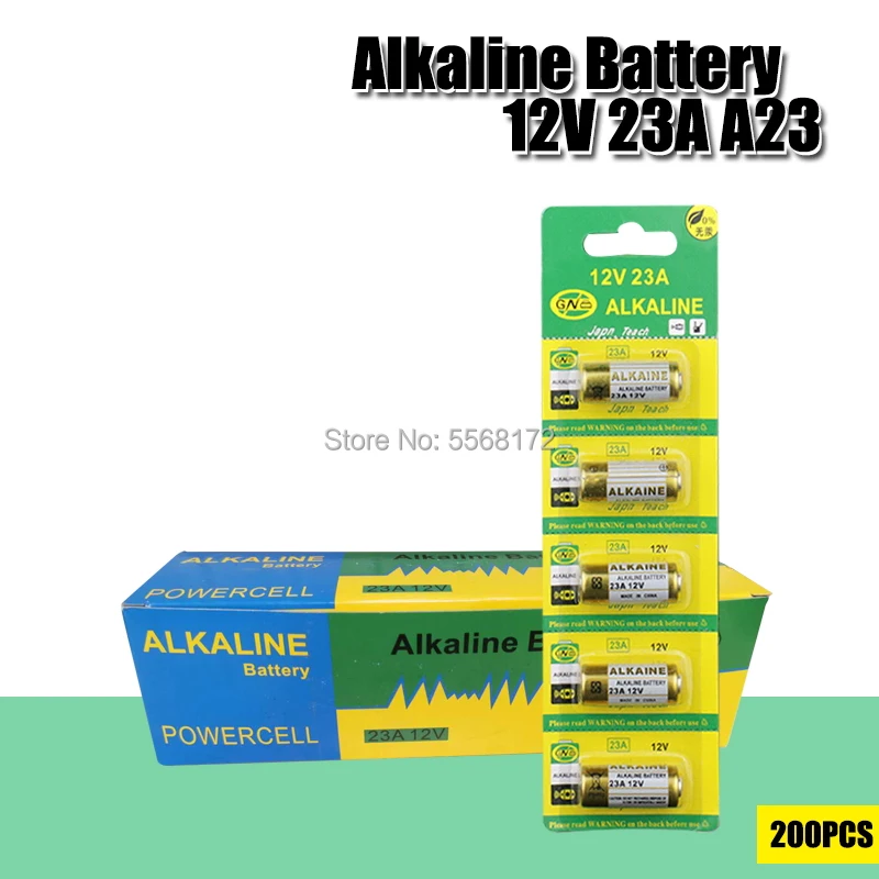 200 Pz 23A 12V Batteria 23Ae Ms21 A23 V23Ga Vr22 Mn21 L1028 Batteria Alcalina N Size Auto Telecomando Batterie Chiave