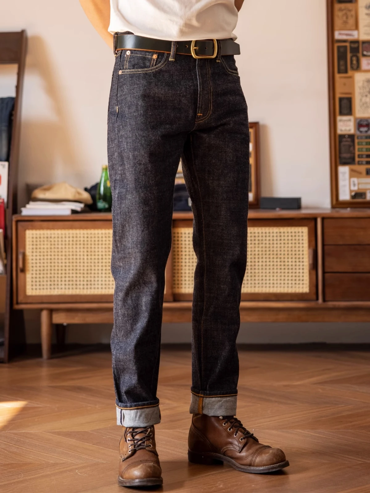 Red Tornado 501Ct Taper Fit Selvedge Jeans Casual Jean Blue Onewash
