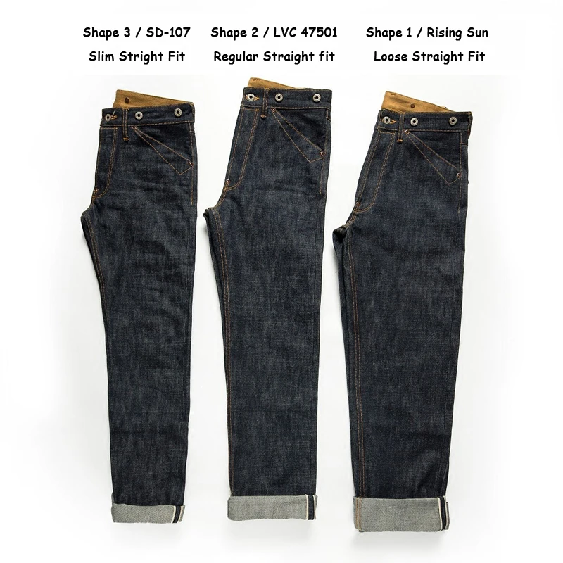 Red Tornado Blacksmith Buckle Back Jeans 16.5Oz Raw Selvedge Denim Gamba Dritta