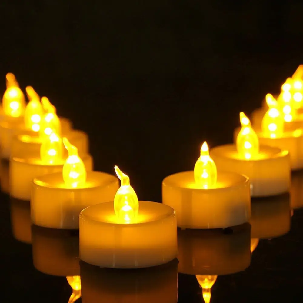 Candele A Led 6 Pezzi, Tremolante Ambra Velas Perfumadas Senza Fiamma Bougie Decoratif, Batteria Bougies Decorativi Maison