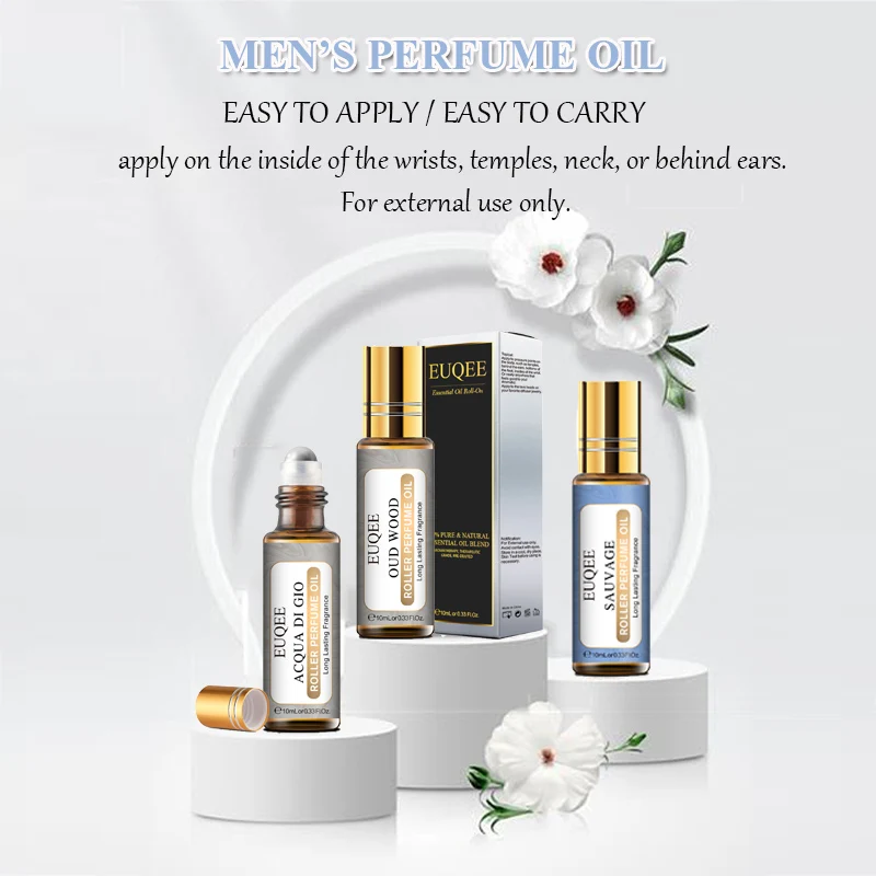 Euqee Olio Profumato Da Uomo Con Rullo Striscio Oud Wood Acqua Di Gio Sauvage Bleu Acqua Fredda Azzurro Olio Aromatico Di Tabacco Dolce