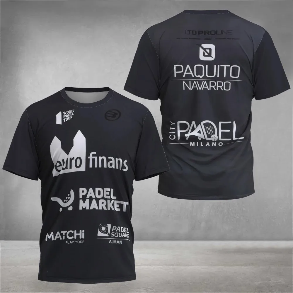 New Red Letter Tennis Sportswear Boutique Men Traspirante Padel Ball Wear Assorbimento Del Sudore Asciugatura Rapida Fitness Top Manica Corta