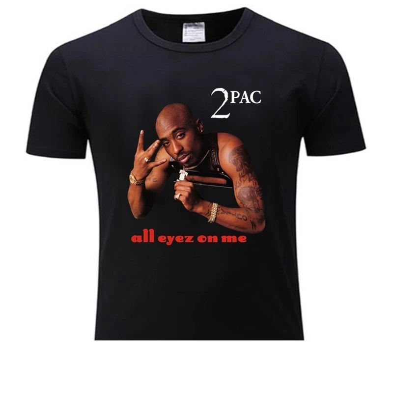 Vintage 2Pac All Eyez On Me Death Row Records Men Short Sleeve Tee Shirt Gift Print T Shirt Hip Hop Black Man T Shirt