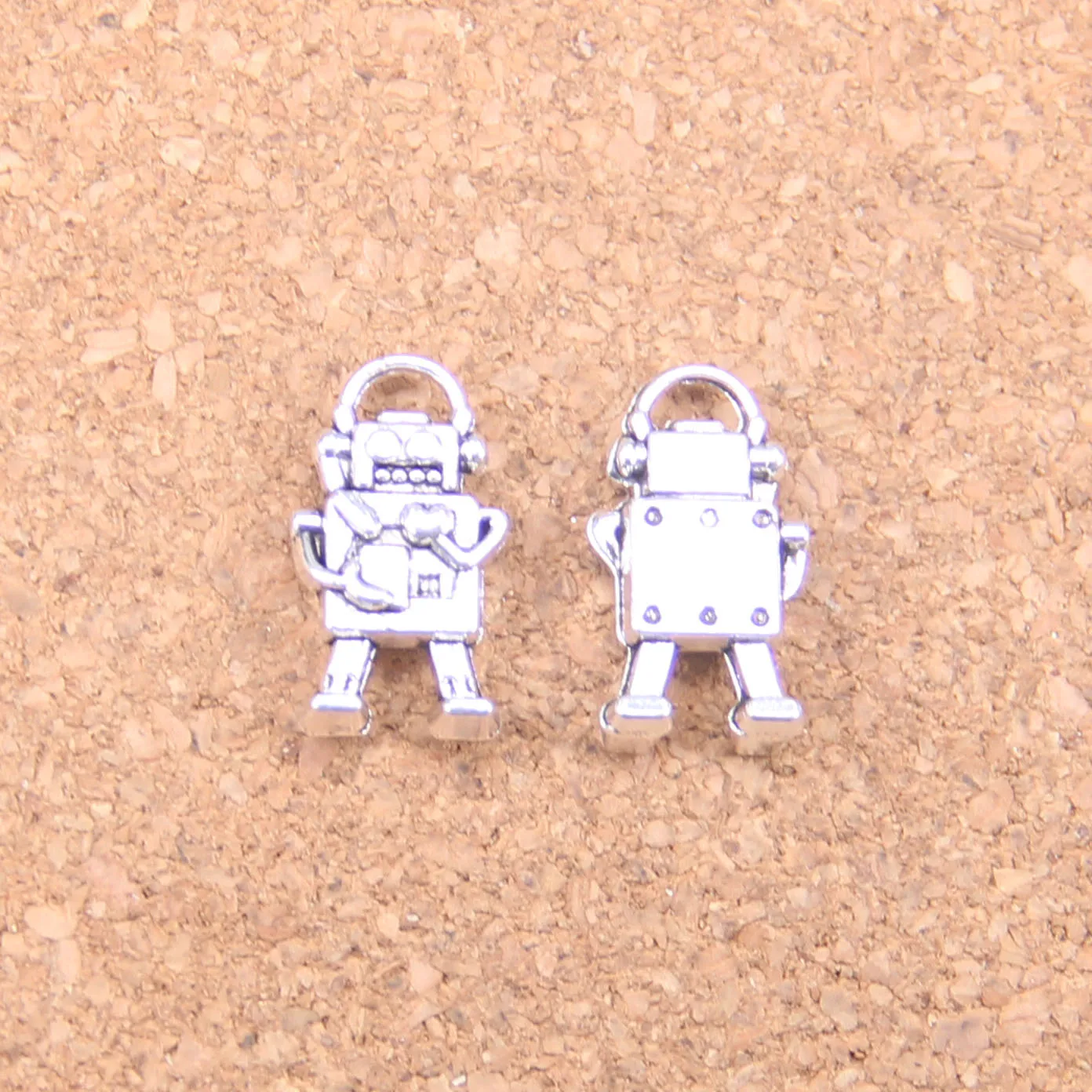 80Pcs Charms Robot Meccanico 17X9Mm Pendenti Antichi, Gioielli In Argento Tibetano Vintage, Fai Da Te Per Collana Braccialetto