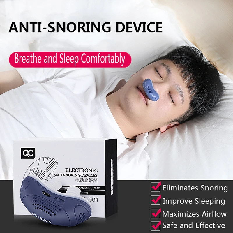 Dispositivo Elettronico Per La Prevenzione Del Russare Elettrico Sleep Stop Russare Aid Stopper Nti Russare Clip Per Il Naso Sleep Tray Device Care