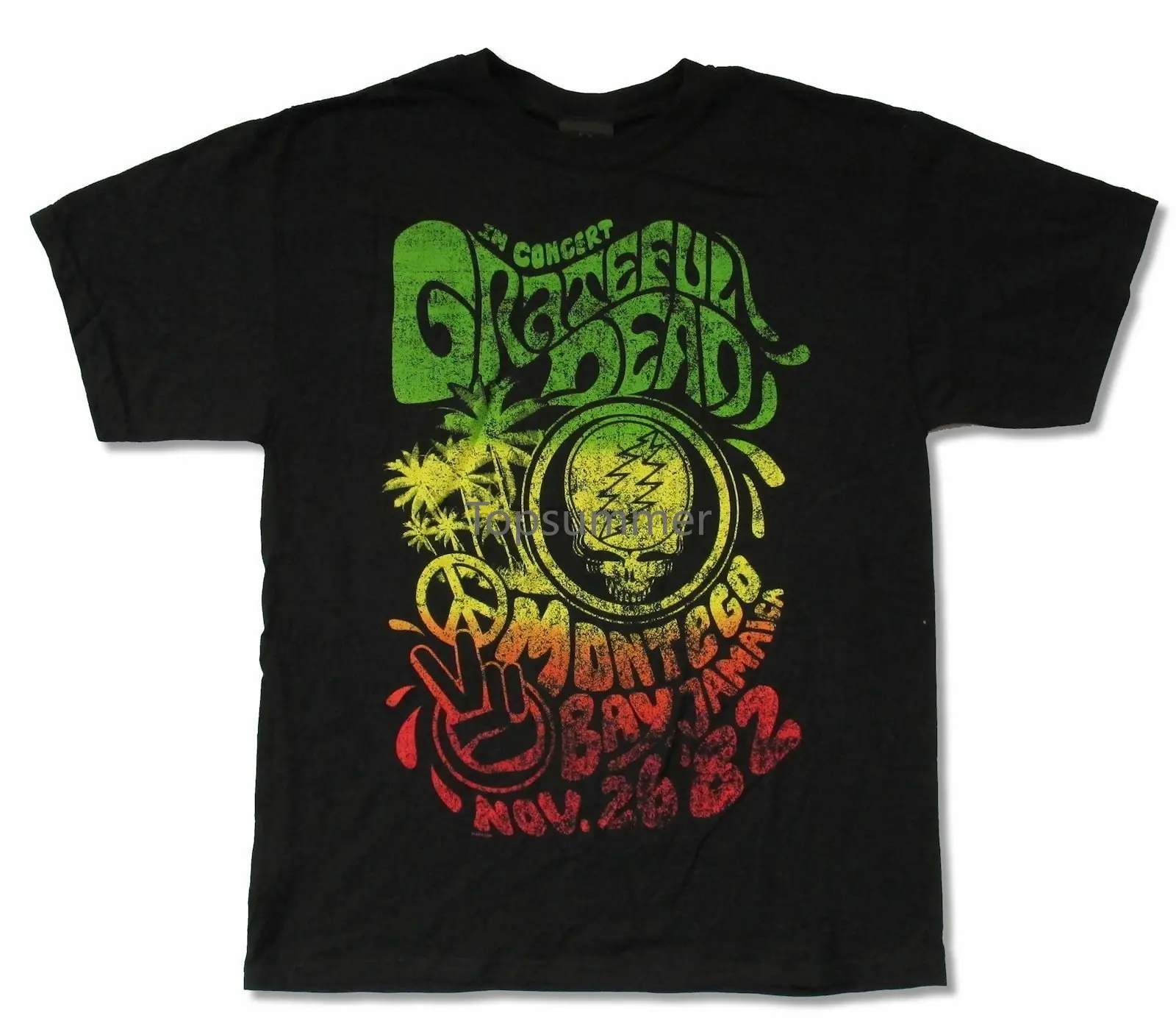 Grateful Dead Montego Bay 1982 T-Shirt Nera New Adult