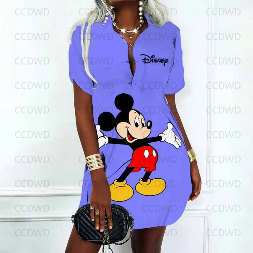 Disney Vintage Dress Minnie Mouse Abito Sexy Per Donna Abbigliamento Donna Polo Abiti Estivi Donna 2023 Offerta Moda Coreana
