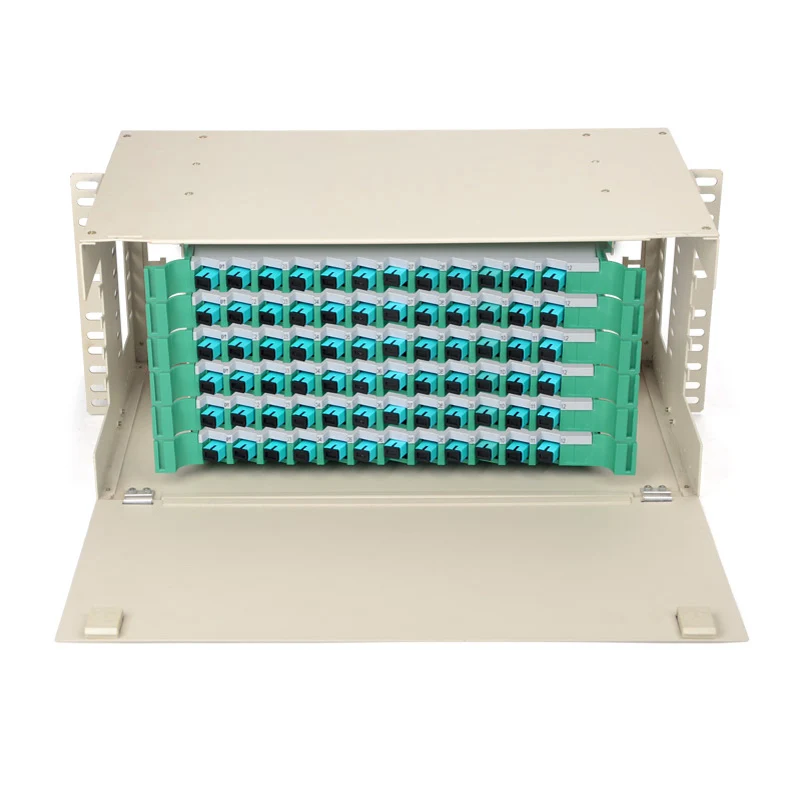72 Core Rack Mount Odf Om1 Om2 Om3 Om4 Sc/Fc Pannello Patch In Fibra Ottica Multimodale 19 Pollici Odf 72 Porte Telaio Di Distribuzione Ottica