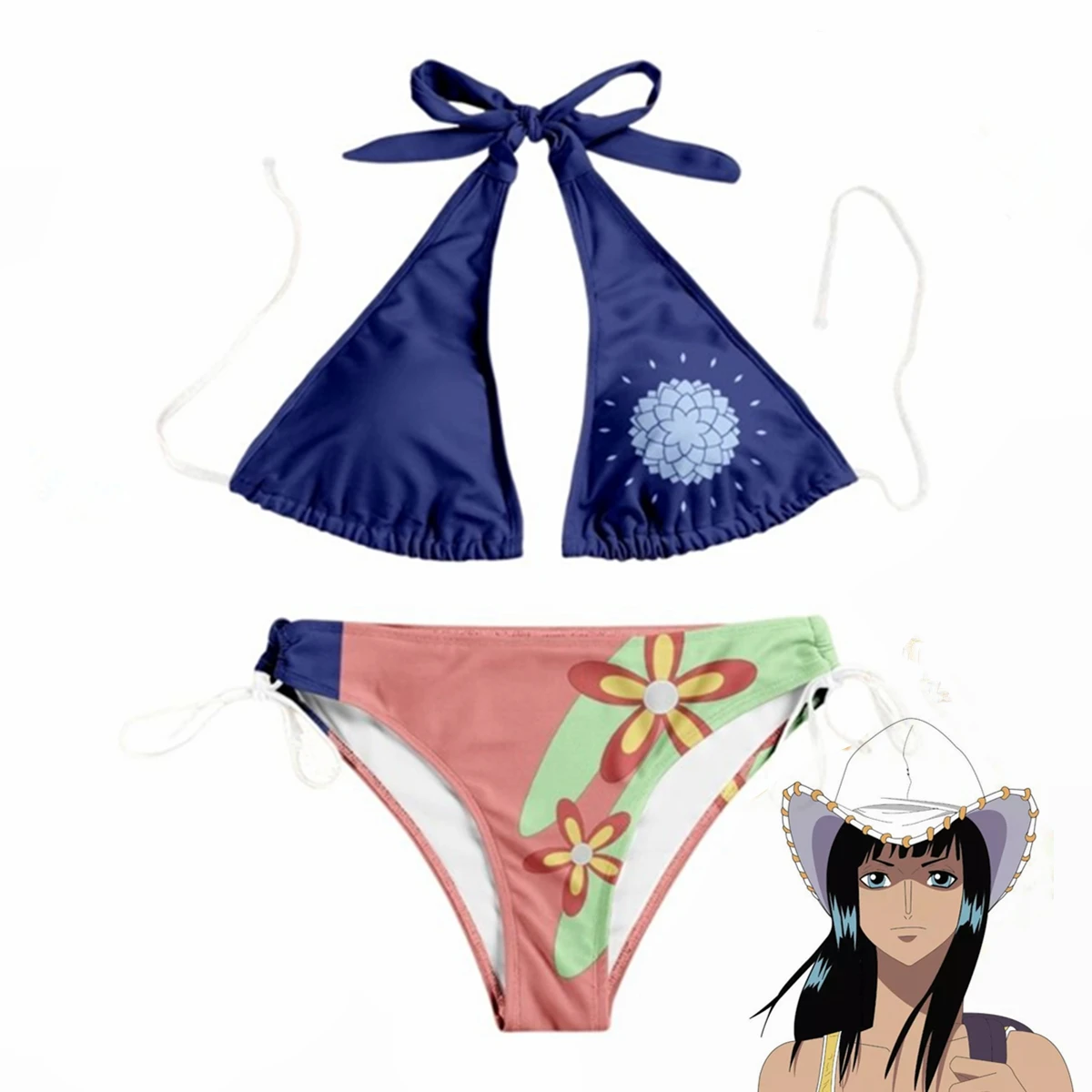 Anime Miss -Allsunday Costume Da Bagno Bikini Costume Cosplay Nico * Robin Costume Da Bagno Estivo Sexy Da Donna Costume Da Festa Di Halloween