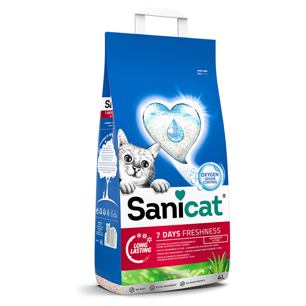 Litière Sanicat 7 Days Aloe Vera - 4 L