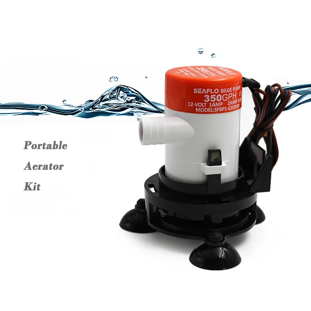 350Gph 12V Kit Aeratore Portatile Serbatoio Di Pesce Vivo Pompa Acqua Pompa Marina Sub-Boat Stradale Bomba De Agua Pompa Fontana Con Ventosa