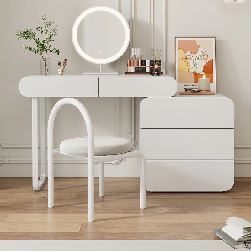 Nordic Modern Mirror Lights Vanity Tables Makeup Storage Cabinet Tavolo Trucco Mobili Per Camere Da Letto Wz50Vt