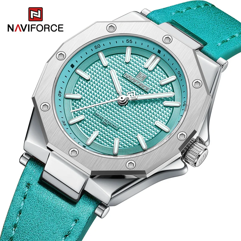 Bracciale In Pelle Al Quarzo Naviforce Luxury Women Simple Popular Lady Watch Impermeabile Wasthches Orologio Femminile Reloj Mujer