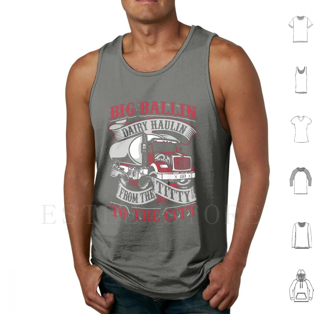 Big Dairy Hallin Tity To City Cow Milk Truck Driver Canotte Vest Cotton Truck Driver Truck Driver Truck Driver Truck Driver