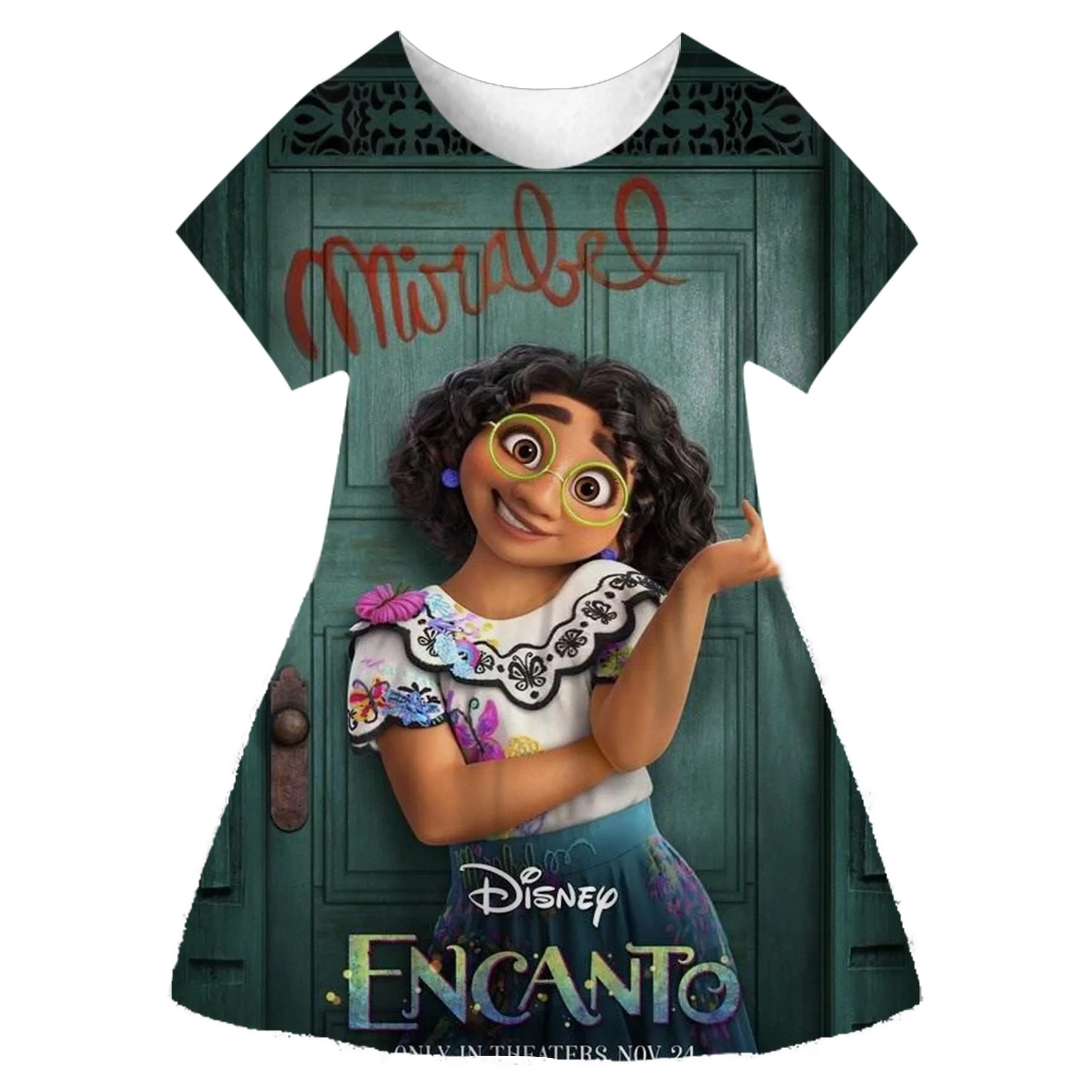 Charm Encanto Costume Mirabel Princess Dress For Girls Ella Mirabel Birthday Party Kid Disney Series Christmas Cosplay Frock