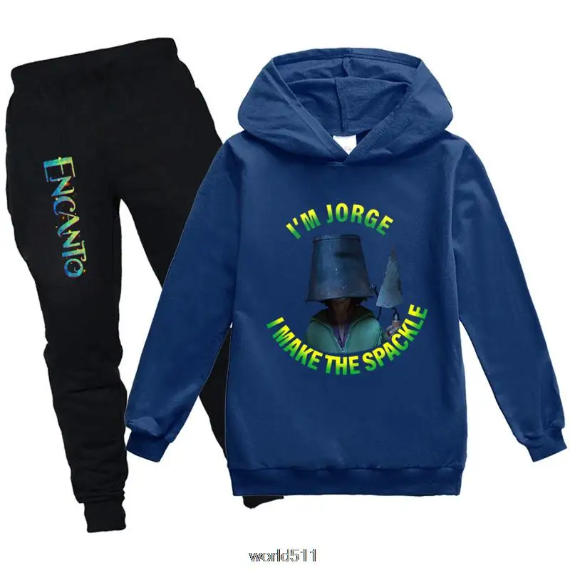 Disney Kids Tracksuit Autumn Boys Clothing Sets Movie Encanto Mirabel Children Baby Girls Clothes Kid Hooded Pants 2 Pcs Suits