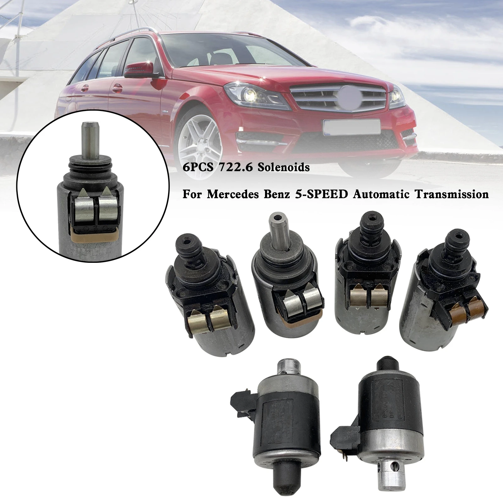 Artudatech 6Pcs 722.6 Solenoidi Per Accessori Auto Cambio Automatico Mercedes Benz A 5 Velocità