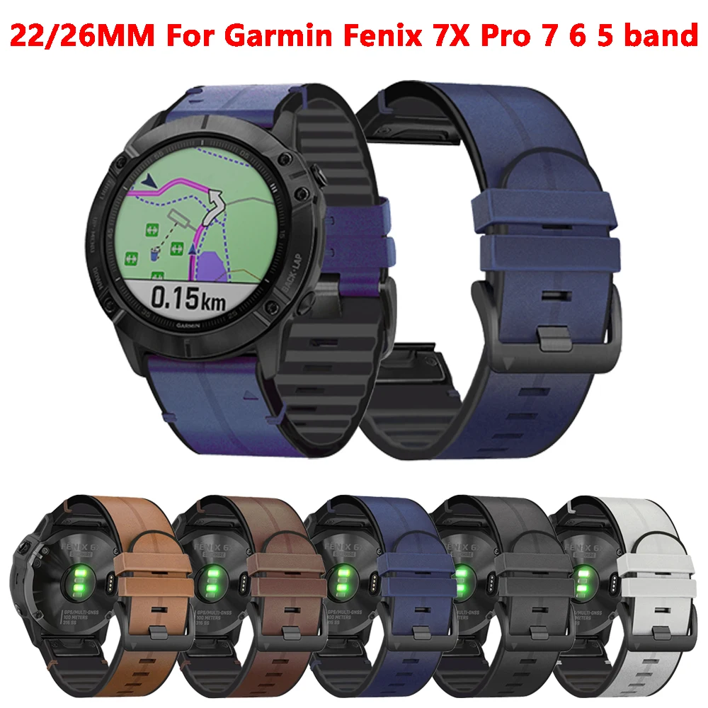 22/26Mm Pelle Siliconica Quickfit Per Garmin Fenix 7X Pro 7 7X Enduro 2 Cinturino Sportivo All'Aperto Per Cinturino Garmin 965 Fenix 6 5