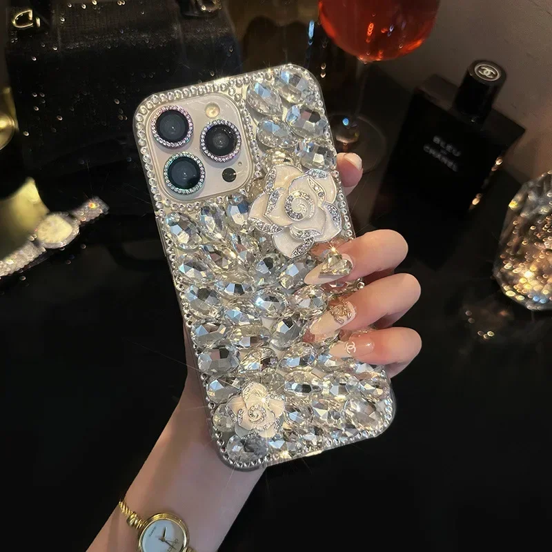Custodia Per Telefono Per Samsung Galaxya50 A70S A32 A52 A51 A72 A73 A53 A74 A54 A34 Custodia Strass Camelia Flower Telefon Kilifi Funda