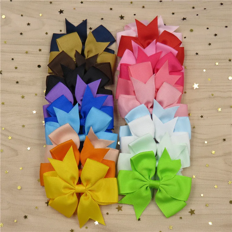 3 Pollici Solid Boutique Nastro Grosgrain Ragazza Fiocco Accessori Per Capelli Fai Da Te Papillon Cheveux Fille Spinki Do Wlosow Muslimolita