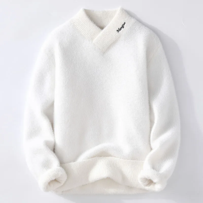 Maglioni Uomo 2023 Inverno Stile Coreano Uomo Maglione Caldo Con Scollo A V Maglioni Uomo Autunno Pullover Di Lana Da Uomo Full Size M-Xxxl