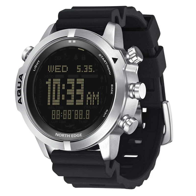 North Edge Aqua Orologio Professionale Per Computer Subacqueo Da Uomo Scuba Diving Ndl 50M Orologi Subacquei Altimetro Barometro Bussola