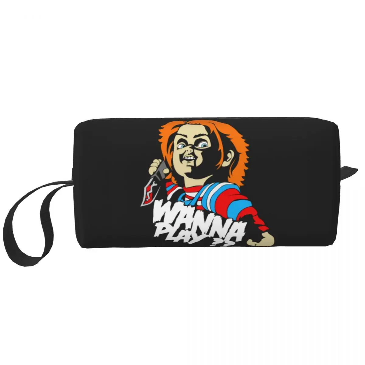 Horror Devil Doll Chucky Travel Cosmetic Bag Donna Horror Devil Doll Chucky Toiletry Makeup Organizer Lady Storage Dopp Kit Case