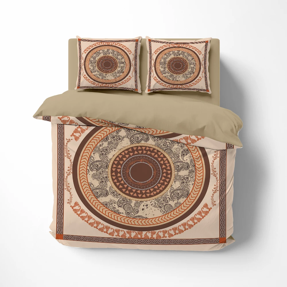 Luxury Bedding Set 3D Bed Linen Quilt/Duvet Cover Set Linens Euro Twin Queen King Single 2Bedrooms Bed Set For Home Khaki