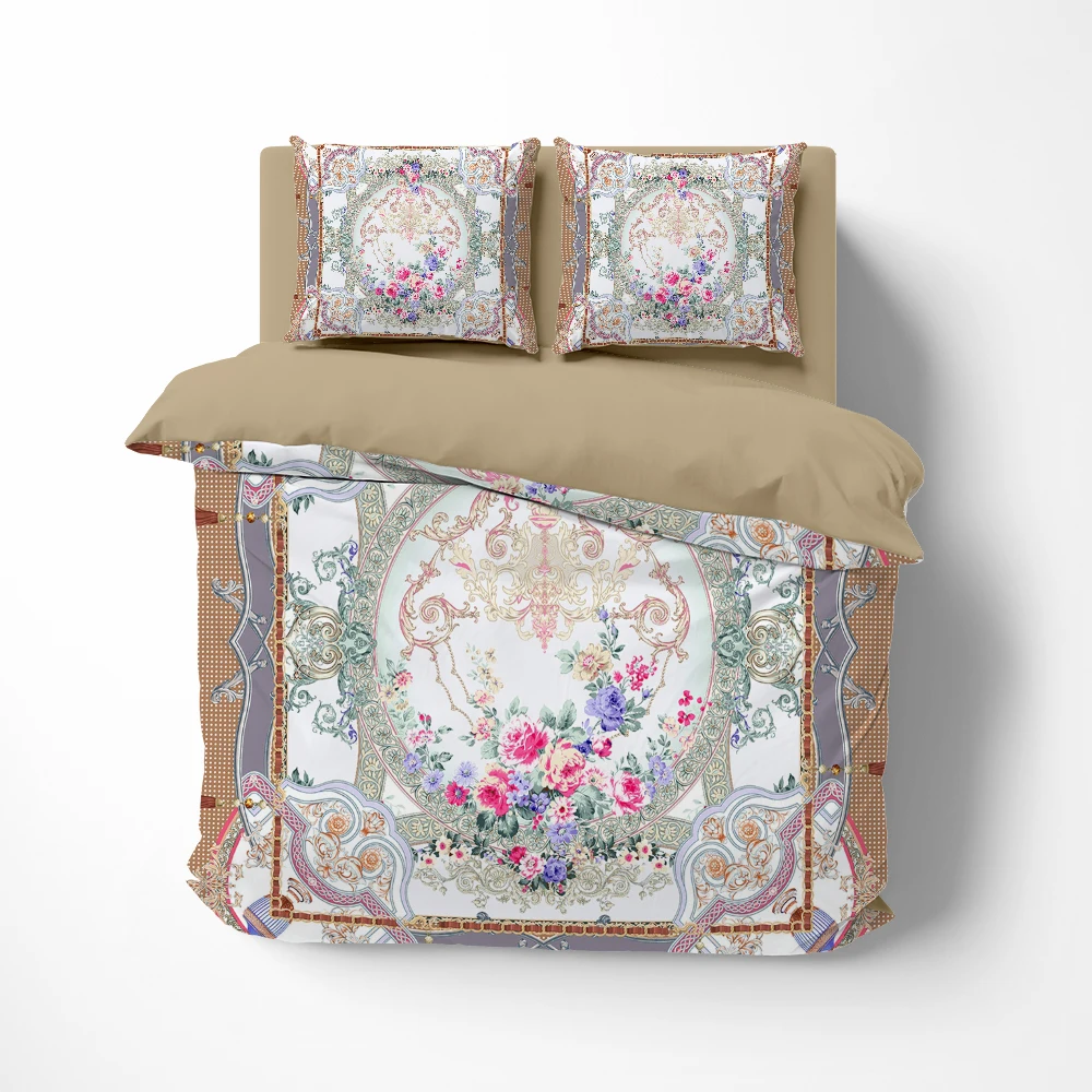 Bedding Set Linens Euro Twin Queen King Single Bed Linen Quilt/Duvet Cover Set 2Bedrooms Bed Set For Home Textile Oil Khaki